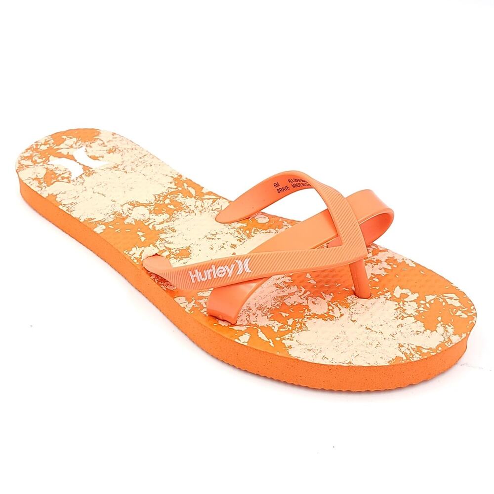 Hurley Women Flip Flop Thong Sandals Brave Size US 7M Melon Orange